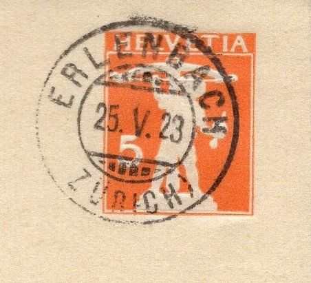 Tutti i francobolli: ERLENBACH 25.V.23       Streifband 5.Rp. – Usato da Aarau venduto da kufi44 1