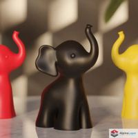 Elephant Smile – Minimalist 3D Printed Sculpture
