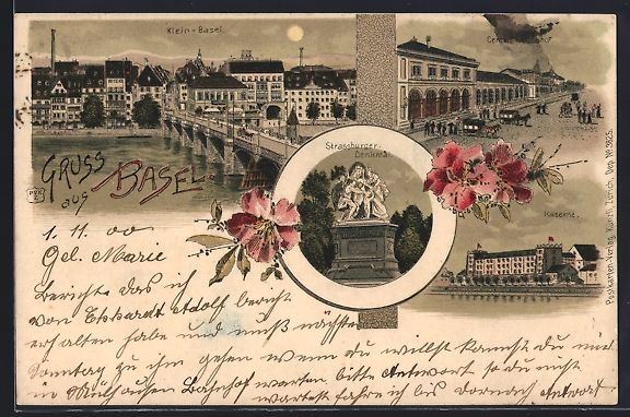 Ansichtskarten: Litho Basel, Klein-Basel, Strassburger D – Gebraucht aus Berlin von bartko-reher