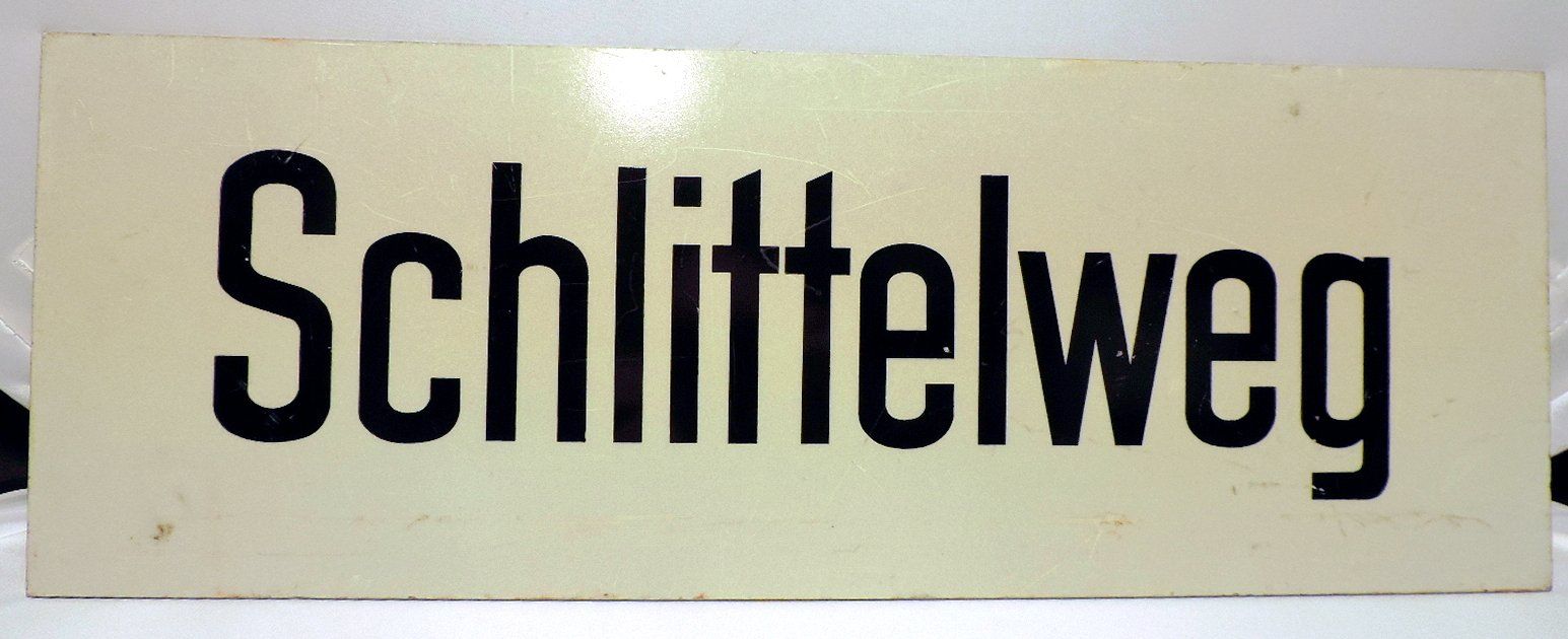 Insegne: Altes Schild Schlittelweg, Metall Schild – Usato da Duggingen venduto da doogbua