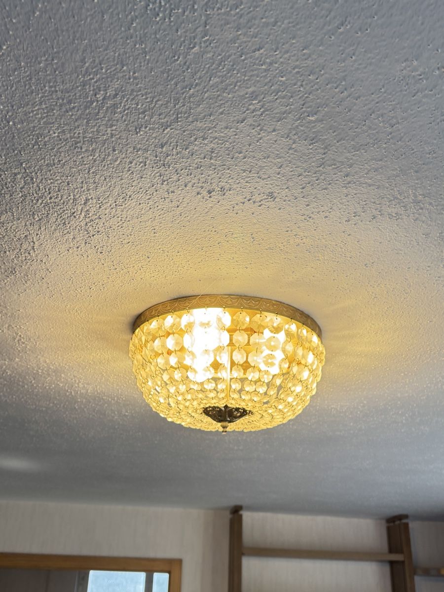 Lampadari & plafoniere: Deckenleuchte Messing mit Kristallbehang 40 cm rund – Usato da Schlieren venduto da Eldi84 5