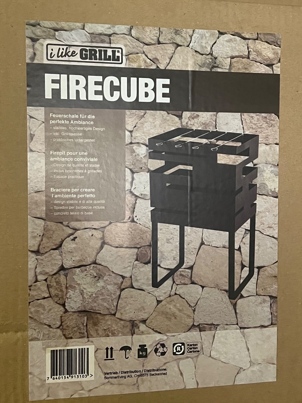 Bracieri: i Like Grill Firecube Feuerschale Grill inkl. Spiessli – Nuovo e nell'imballaggio originale da Einsiedeln venduto da cenikae