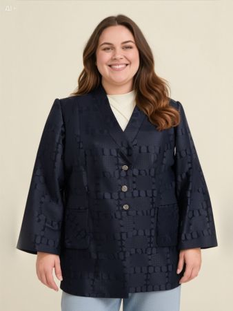 Th. Braun Vintage Blazer Gr. 44, Dunkelblau Muster Seide