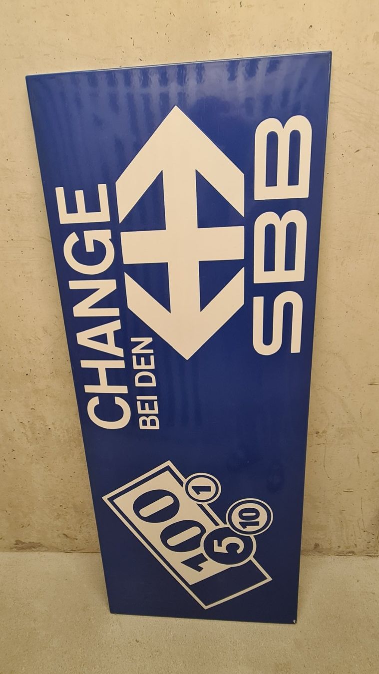 SBB/CFF/FFS Insegne: XXL Emailschild: Schweizerische Bundesbahnen SBB Change – Usato da Winterthur venduto da stufaphi 1