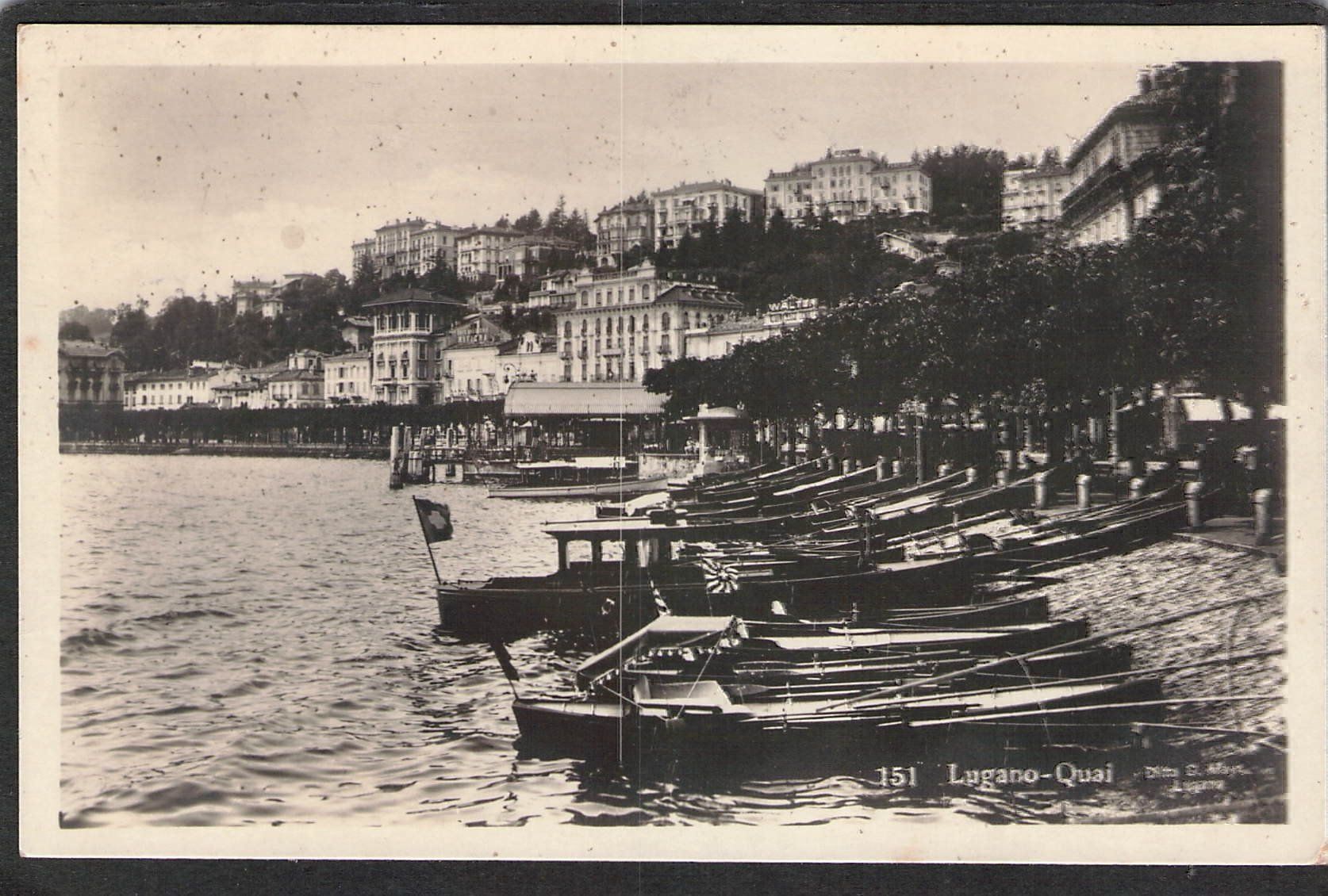 Cartoline postali: -Lugano - Quai , 1923 – Usato da Reichenburg venduto da Pipo-67