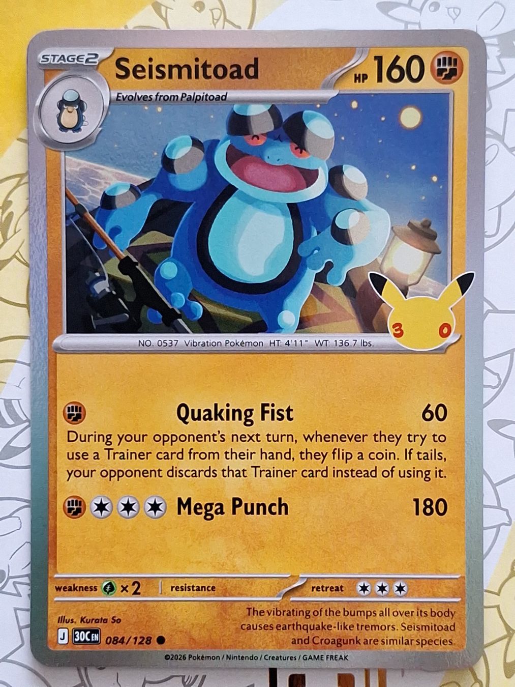Pokémon Sammelbilder & Trading cards: Seismitoad - 30th Celebration - Pokémon Englisch – Gebraucht aus Altstätten SG von GGsGameshop