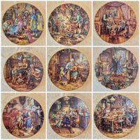 Collection complète 9 assiettes décoratives Weimar Porzellan