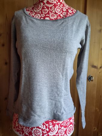 Langarmshirt gestreift grau in S Wolle hessnatur