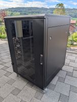 Serverschrank Rack 80cm breit schwarz mit Glastür