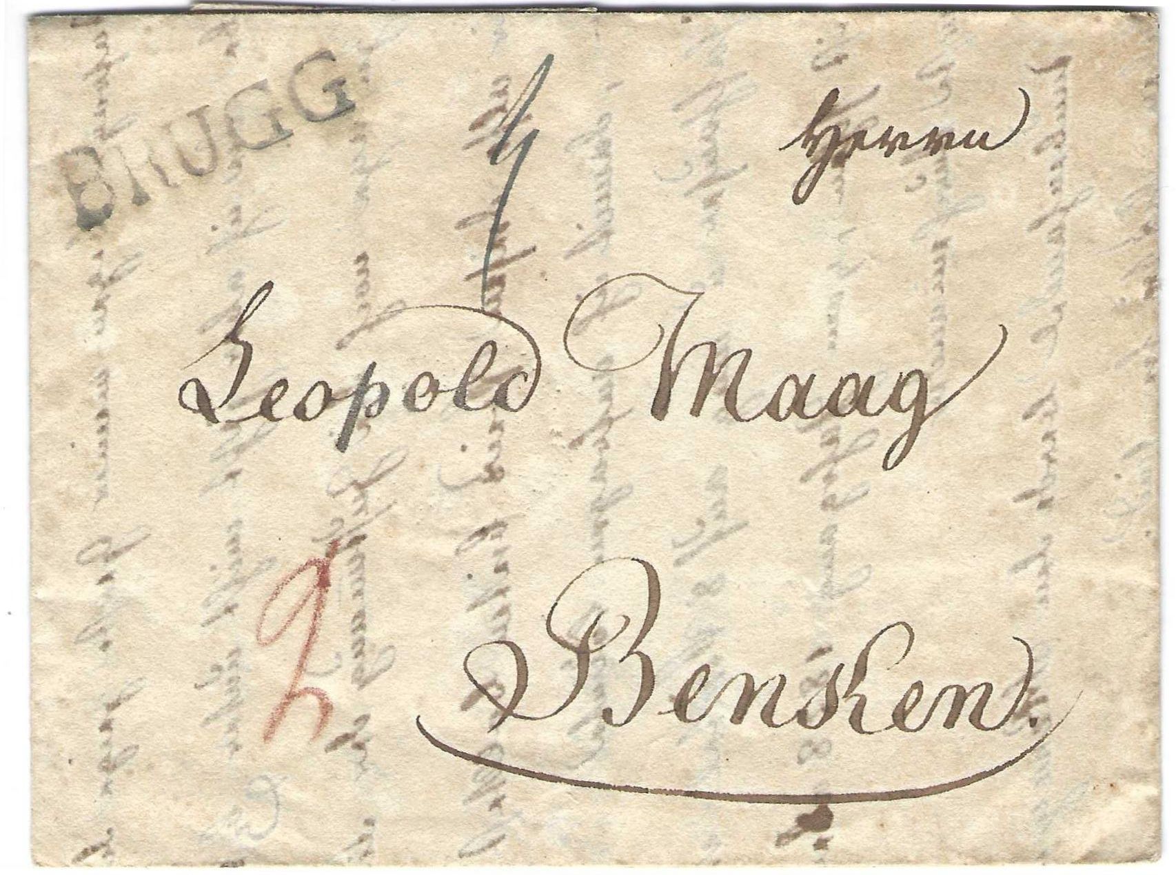 Alle Briefmarken: Faltbrief Brugg - Benken 1829 – Neu und originalverpackt aus Wildhaus von Brunphil