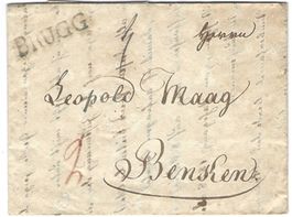 Faltbrief Brugg - Benken 1829