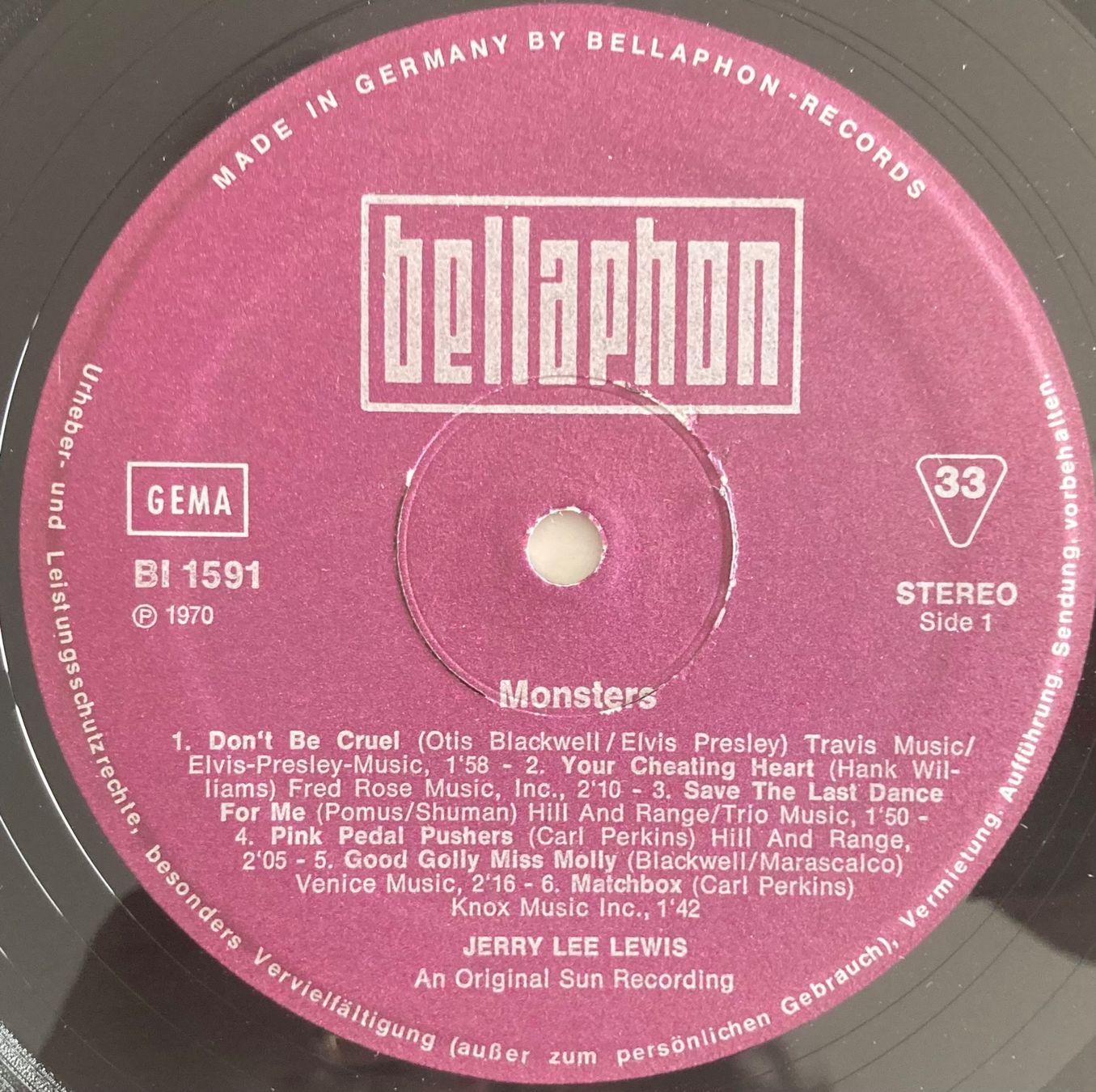 Dischi in vinile: JERRY LEE LEWIS - MONSTERS – Usato da Poliez-Pittet venduto da Newtown-Records 2