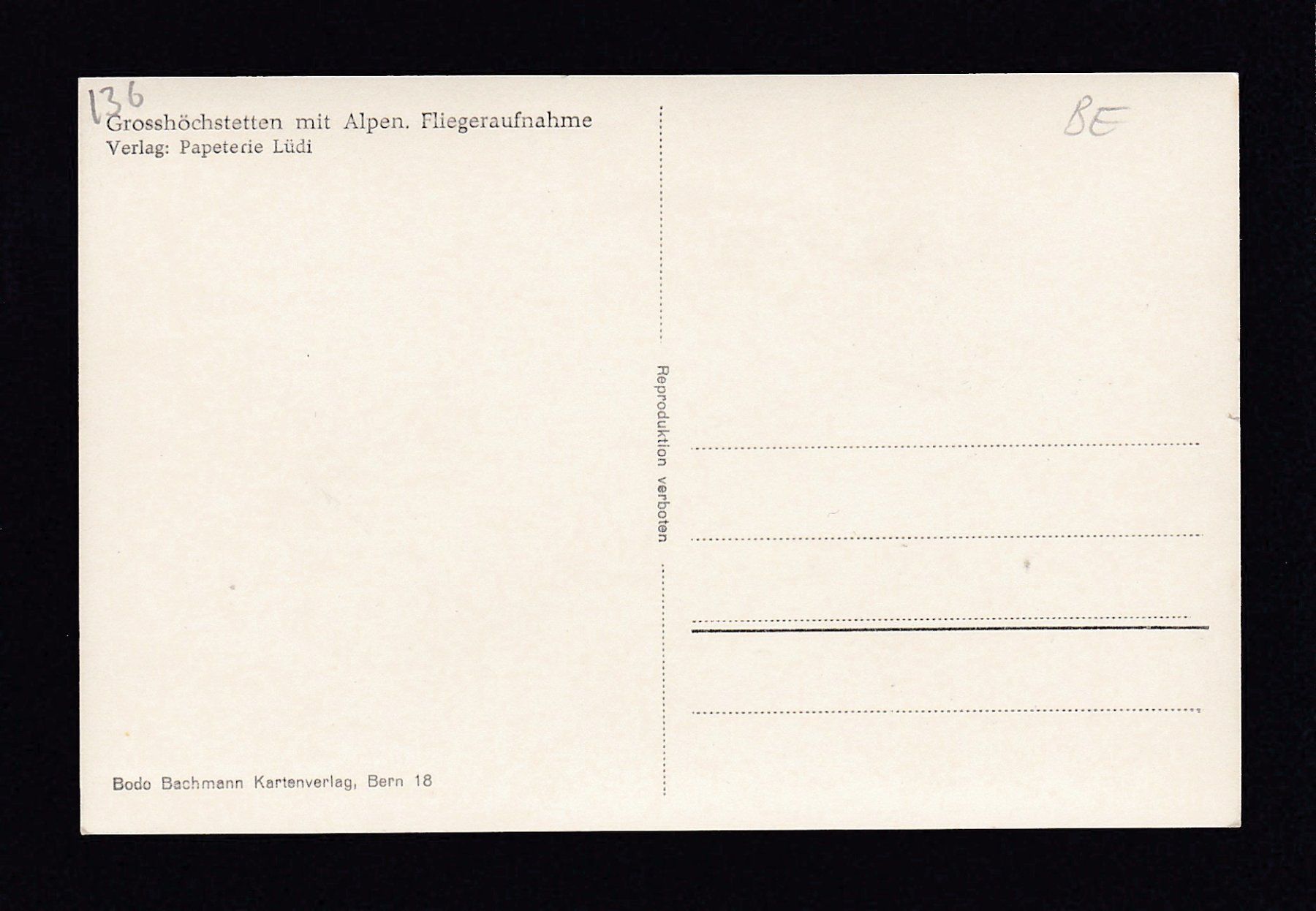 Cartoline postali: GROSSHÖCHSTETTEN - Flugaufnahme – Usato da Reiden venduto da cinfis 1