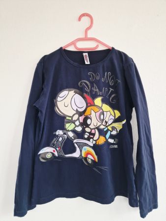 Mädchen Langarm Shirt Gr. 146/152 11-12Y Blau Powerpuff Girl