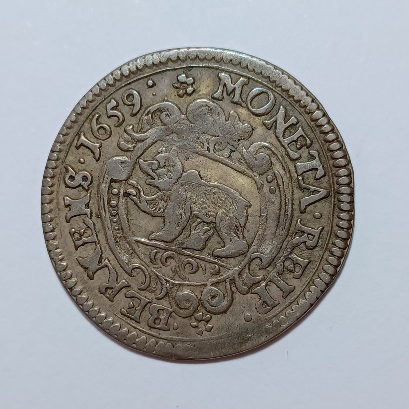 Tutti le monete: 20 Kreuzer 1659 Bern HMZ 2-194c ss – Usato da Pfäffikon ZH venduto da Schweizer_Muenzen