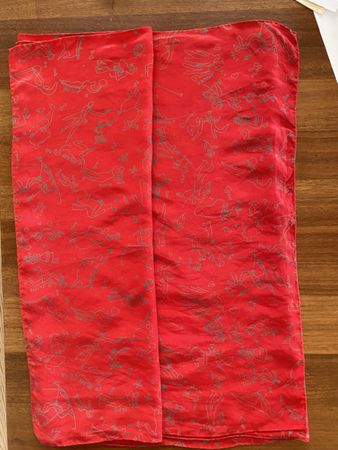 Edles Seidenfoulard/Seidenschal„Flims Laax Falera“–100% Silk