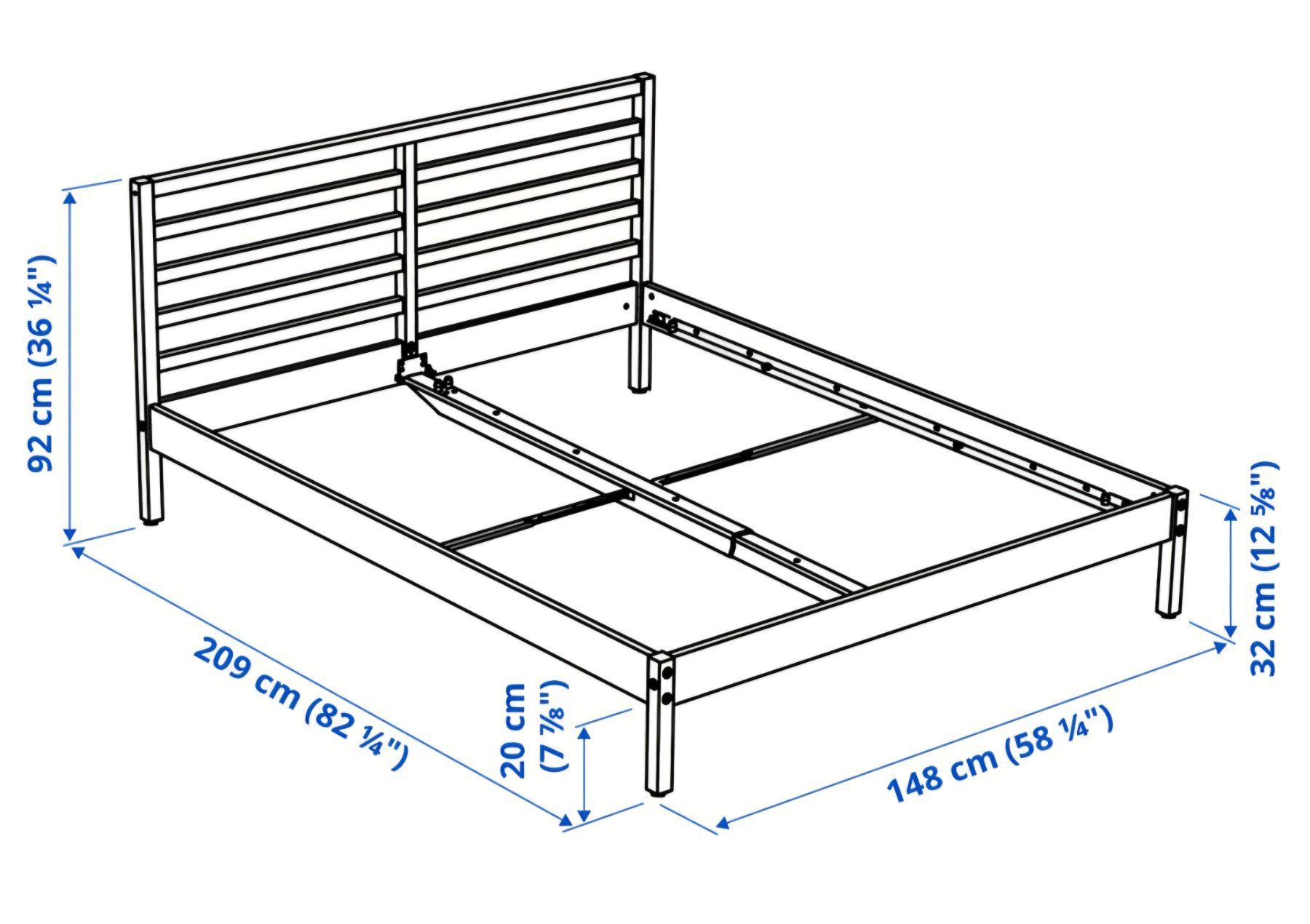Ikea Letti: IKEA TRAVA Bettgestell 140x200cm – Usato da Liestal venduto da koe_x6fb 5