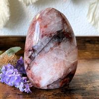 ✲ Feuer Quarz Hämatit Freiform ✲ 489g / 104mm Fire Quartz