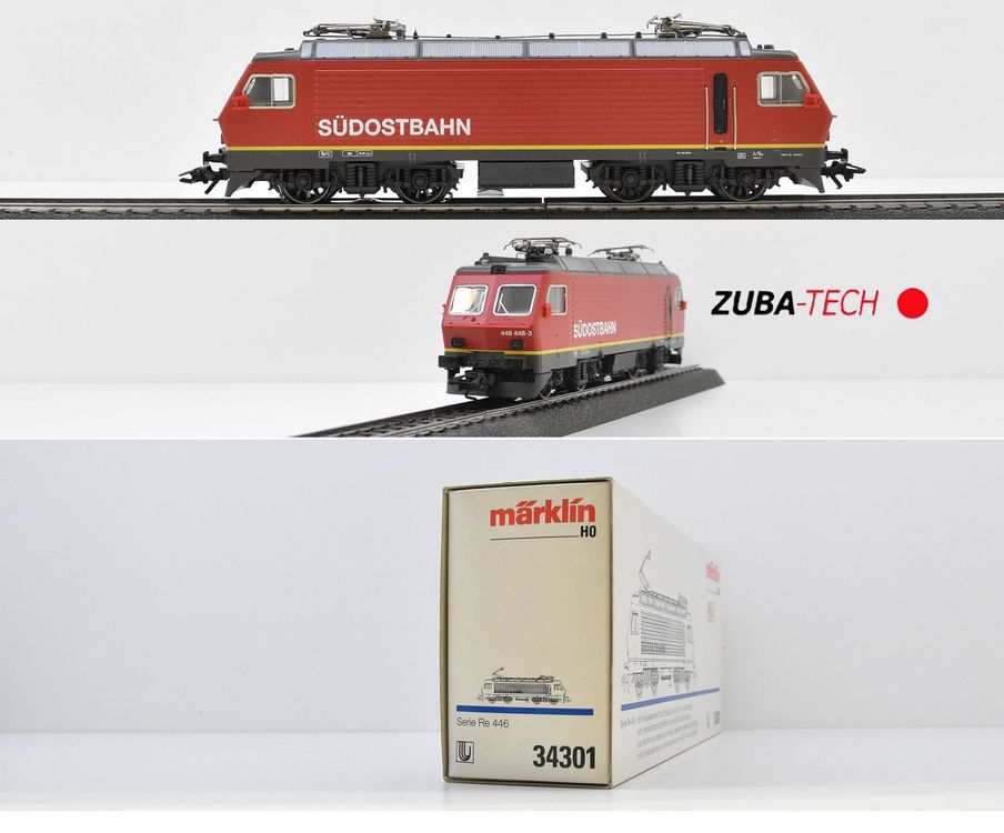 Märklin 34301 E-Lok Re 446 SOB H0 WS Analog mit OVP (Gebraucht) in St ...