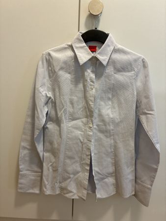 Hugo Boss Hemd, hellblau/weiss, Gr. 38, Baumwolle