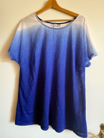 Damen T-Shirt Avenue blau weiss Verlauf Grösse 48