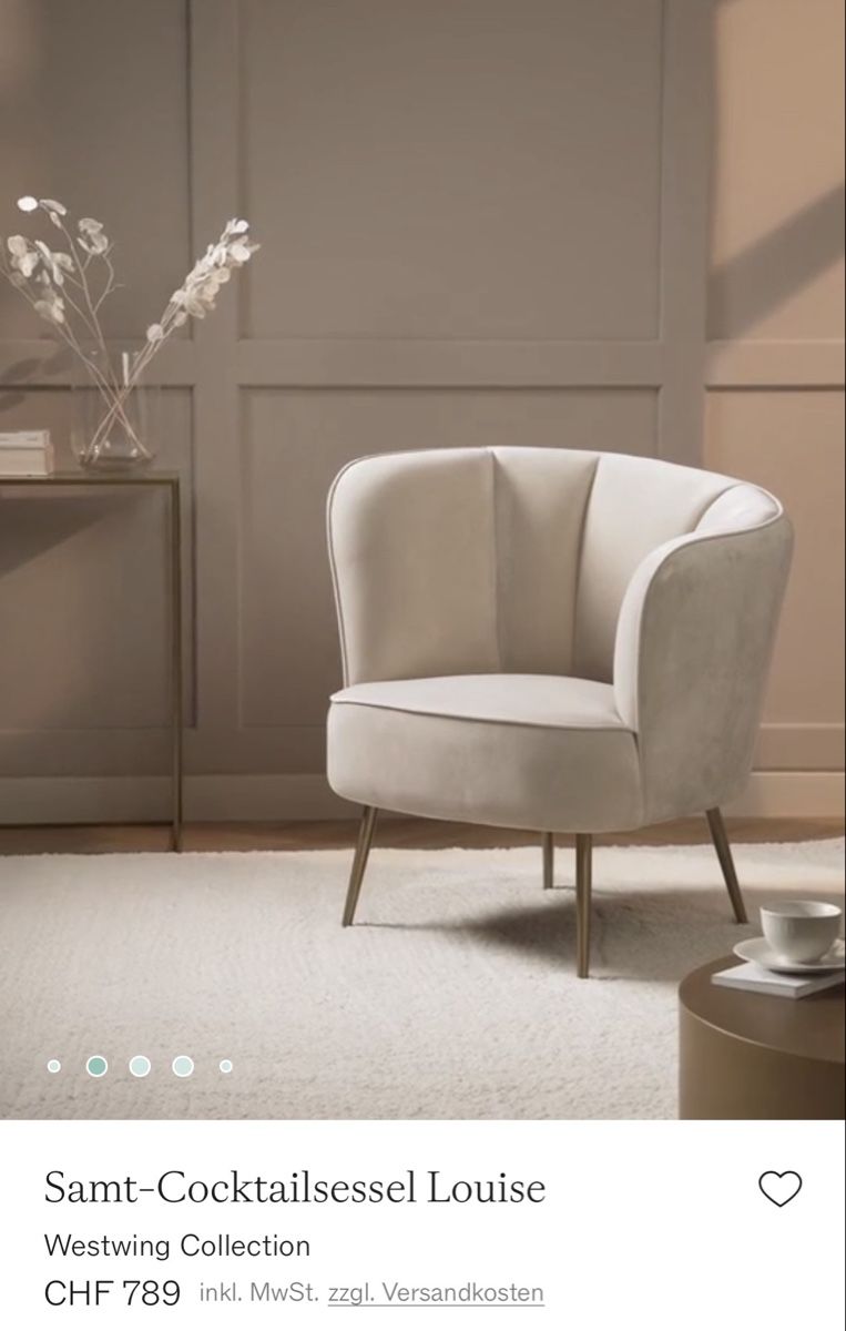 Westwing Sessel: Samt Sessel "Louise" von Westwing, neuwertig! – Gebraucht aus Wettswil von springinho