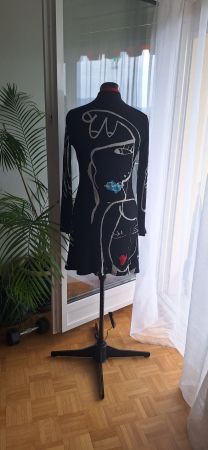 Damen Kleid Desigual schwarz mit Gesichtsmotiv guter Zustand