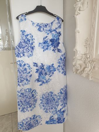 Kleid, Sommerkleid, Cocktailkleid 38 / 12  Blau Weiss Spitze