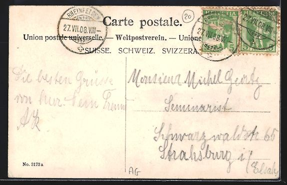 Cartes postales: AK Rheinfelden, Sanatorium, 1908 – D'occasion à Berlin par bartko-reher 1