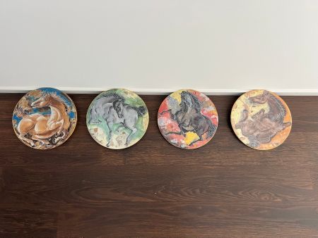 Kunst auf Porzellan Teller: Hans Erni - die vier Elemente