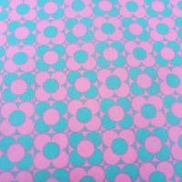 Beschichtete Baumwolle Retro-Blumen pink/mint