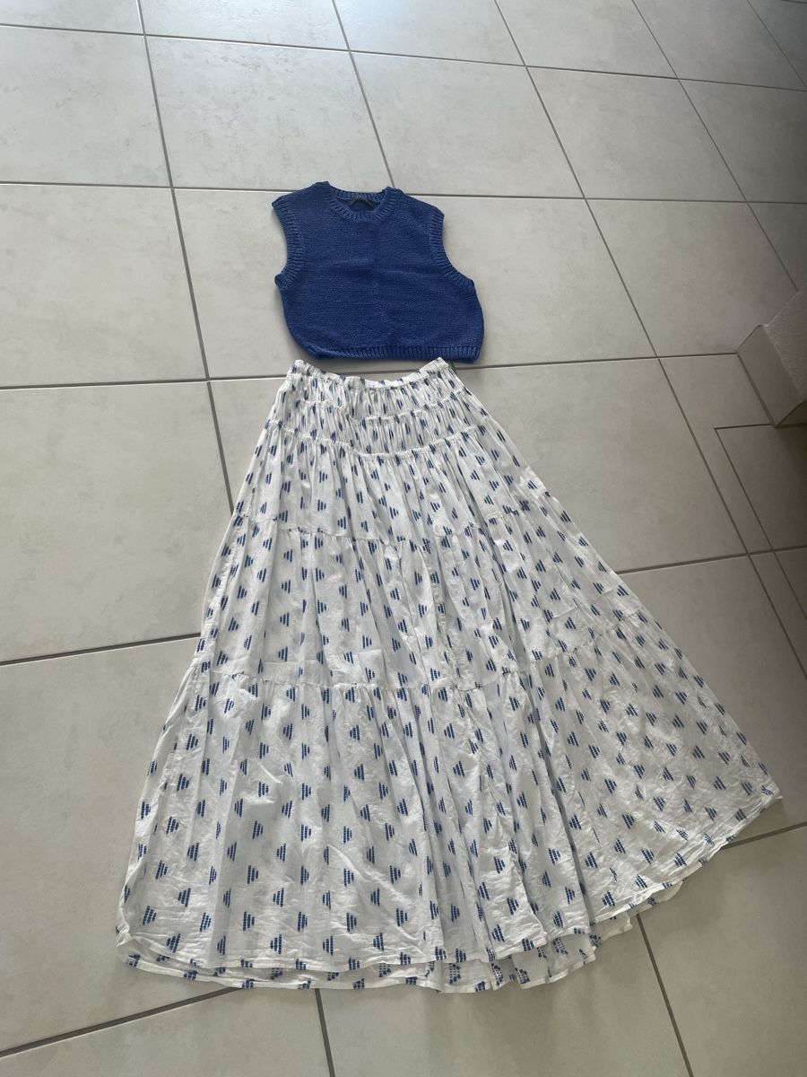 H&M Gonne: Rock lang weiss blau. Grösse M – Usato da Dübendorf venduto da jlu_r7hz 6