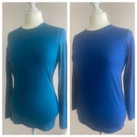 2 blaue Merino Langarm Shirts: Icebreaker + Frilufts XS 34