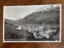 Postkarte Andermatt gegen Hospenthal