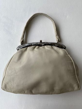 Damen Tasche, Leder, cremefarben
