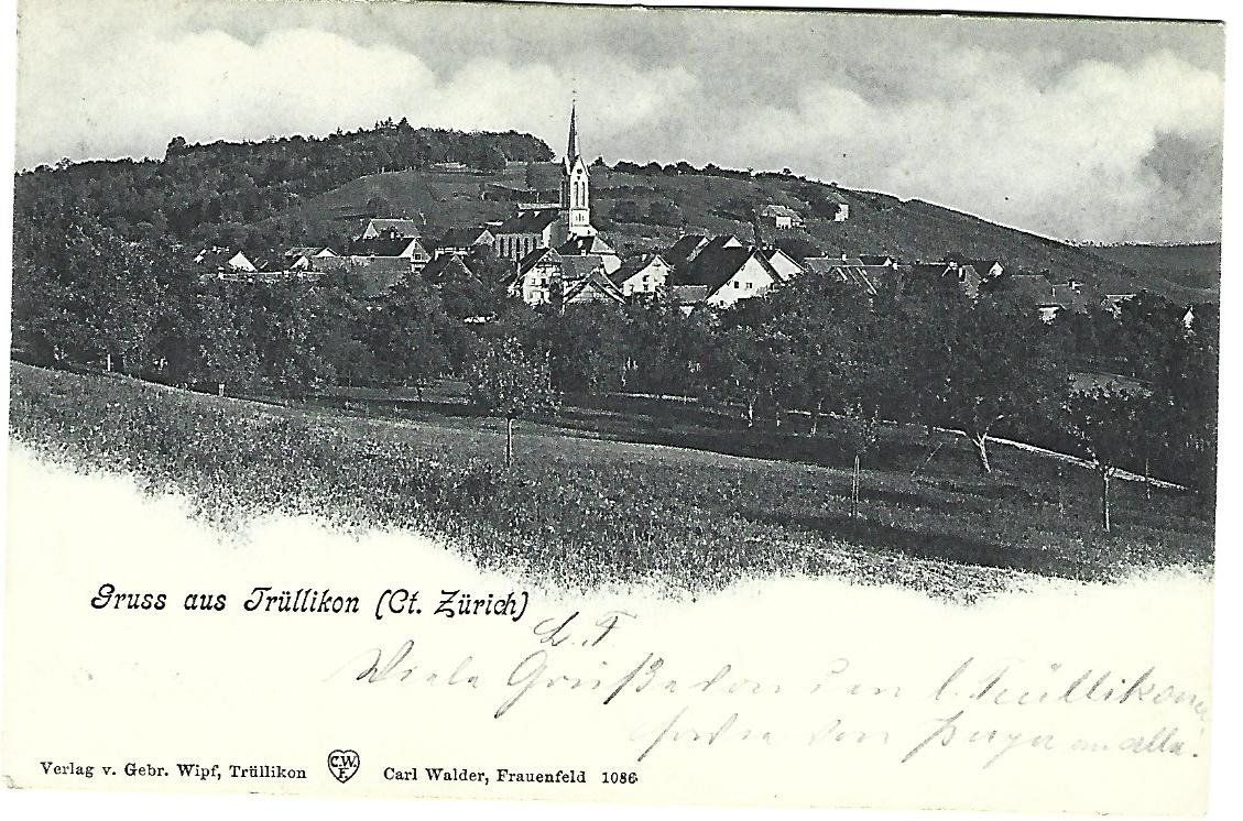 Cartoline postali: Gruss aus Trüllikon ZH Dorfansicht – Usato da Wetzikon ZH venduto da Brulu100