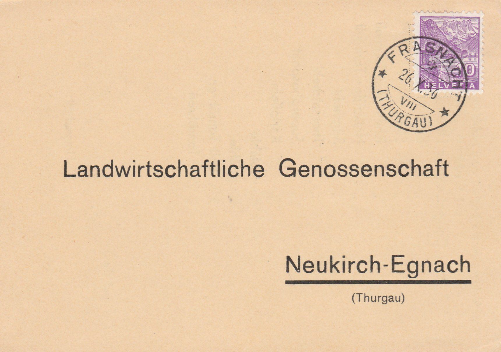 Alle Briefmarken: FRASNACHT-TG. Stempel 1936 – Gebraucht aus uttwil von Koehlerfred