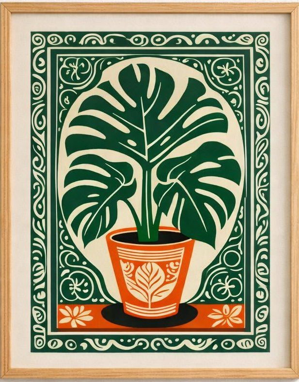 Poster & Bilder: Poster affiche Impression Tropicale Bohème Vintage rétro – Neu und originalverpackt aus Meyrin von Nostalgica