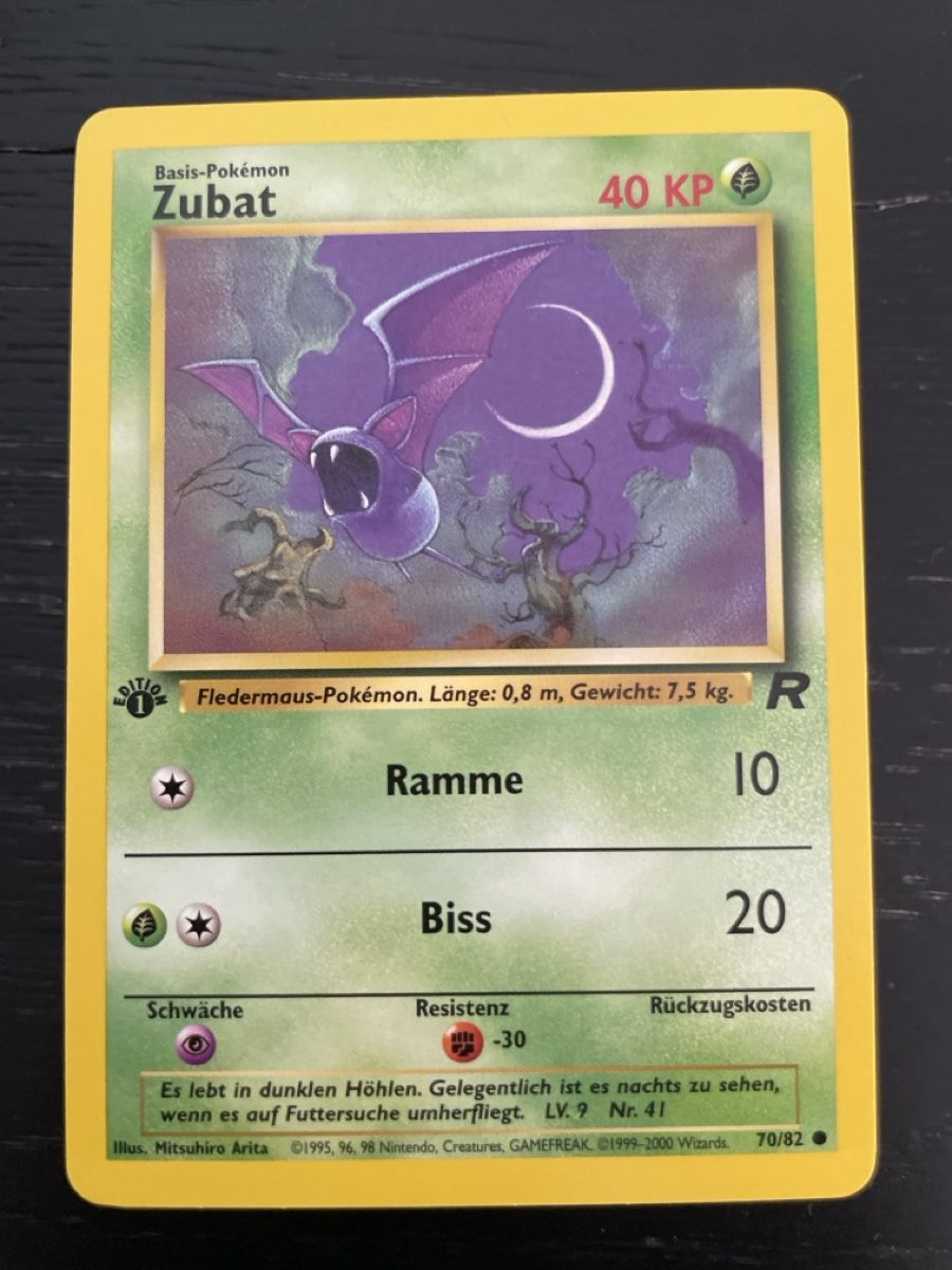 Pokémon Carte collezionabili: Pokemon Zubat 70/82 team rocket 1 edition – Usato da Hugelshofen venduto da Suimosa