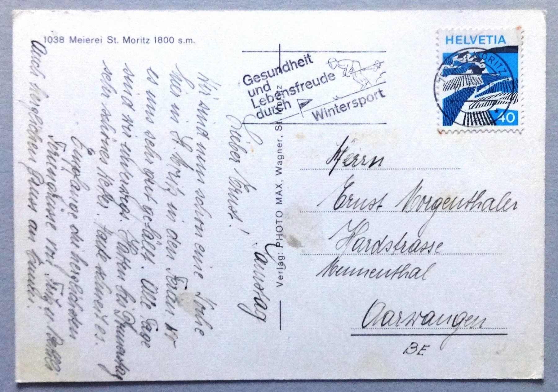 Cartoline postali: Meierei St. Moritz 1800 m s.m. – Difettoso da Fétigny venduto da Billy2miny 1
