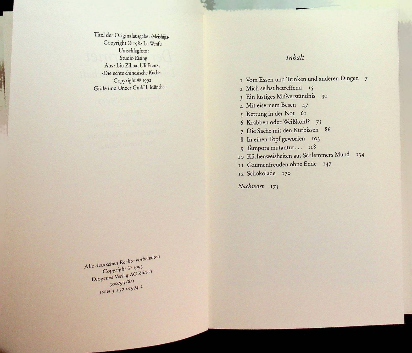 Libri: Lu Wengu Der Gourmet GB Diogenes EA 1993 – Usato da Reitnau venduto da Zaomir 5