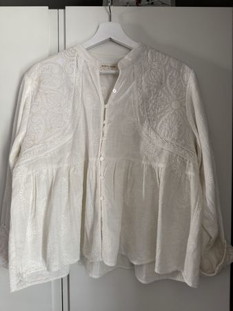 Bluse Maison Hotel weiss Grösse XL Stickerei Neu