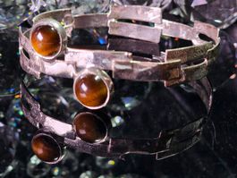 925 Silber Armband Design bracelete Armband Tigerauge massiv