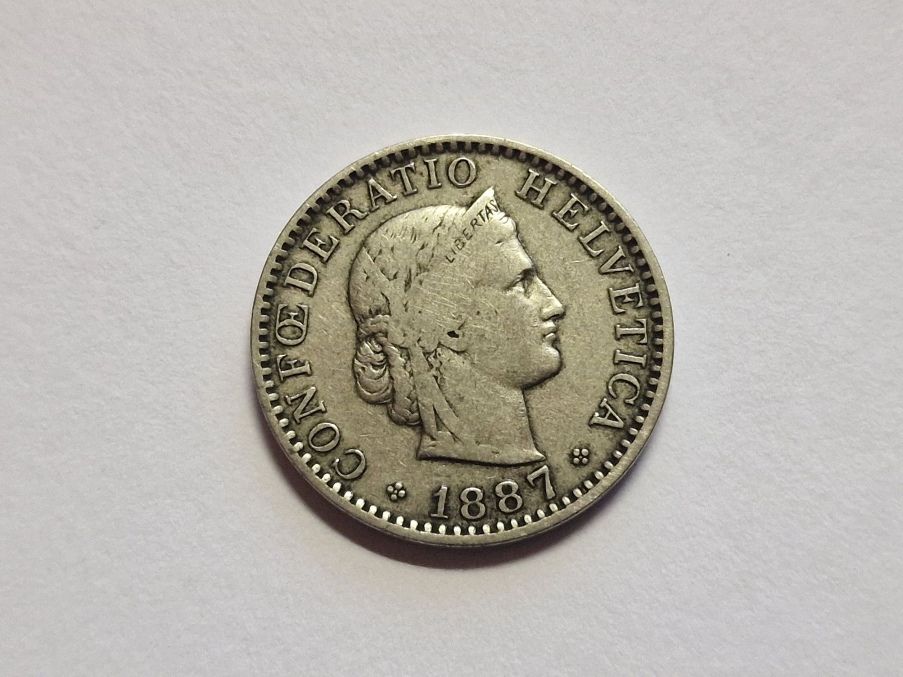 Tutti le monete: 20- Rappen 1887. – Usato da Zürich venduto da Moreira01