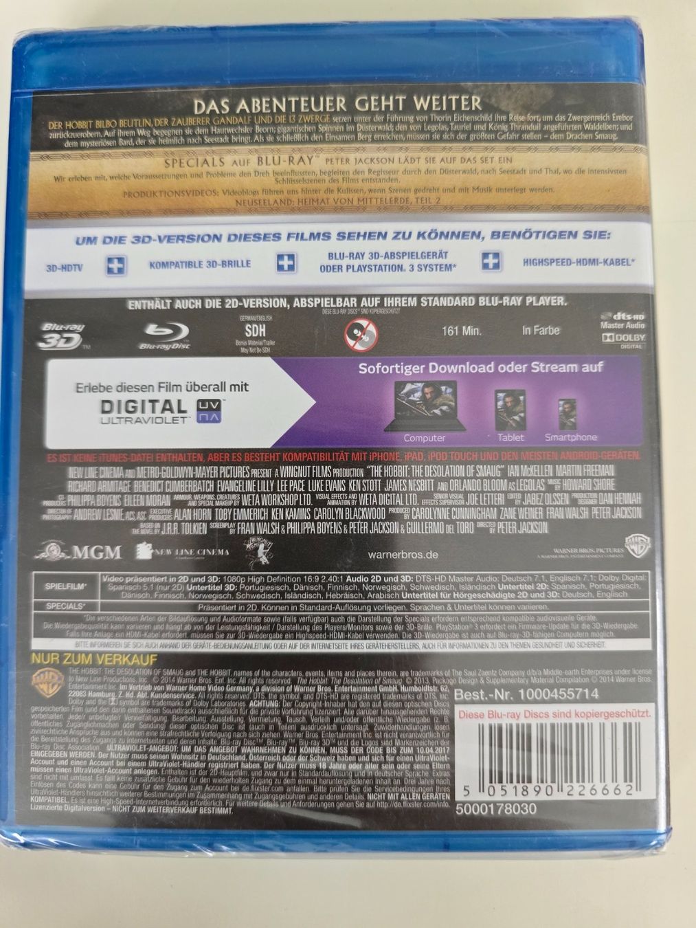 Tutti i DVDs: DER HOBBIT - SMAUGS EINÖDE 3D – Nuovo e nell'imballaggio originale da Buchrain venduto da reloca 1