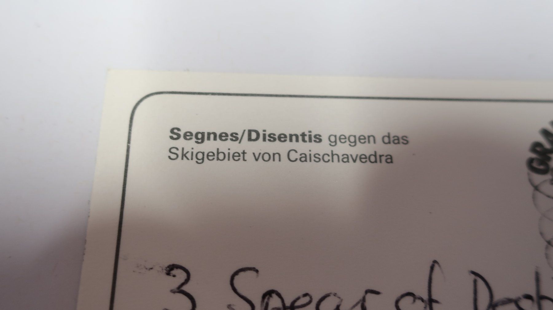 Cartoline postali: Segnes Disentis  1984 – Usato da Cormoret venduto da Pascalll2001 5