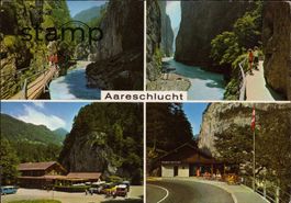 AK - Aareschlucht Restaurant Bazar _altes Postauto