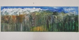Gemälde " Höhenwald" handmade 40×120