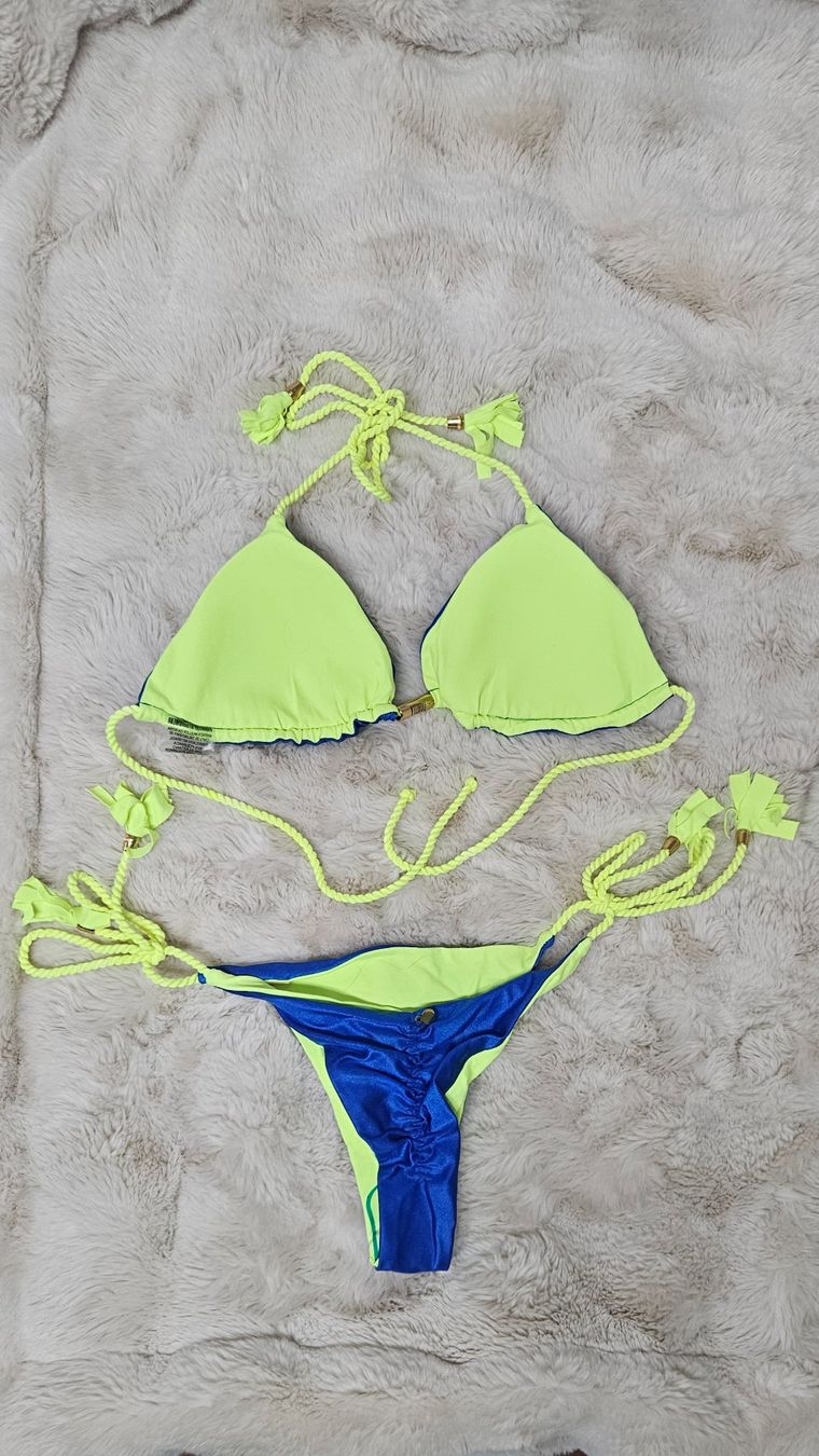 Costumi da bagno & Bikini: Bikini unbenutzt blau/gelb – Nuovo e nell'imballaggio originale da Sevelen venduto da huebflieger 1