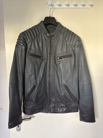 Freaky Nation Lederjacke grau M